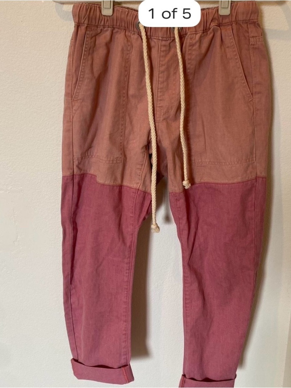 One Teaspoon Two-Tone Dusty Rose & Mauve Joggers